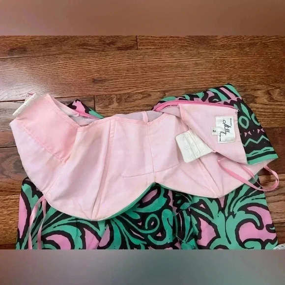 MILLY OF NEW YORK SILK STRAPLESS MAXI DRESS SZ 2 - Picture 13 of 14